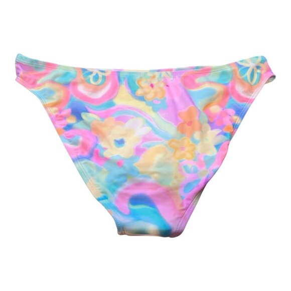 Salt & Cove Printed Lettuce Edge Short Sleeve Swim Top & Bikini Large Retro - Picture 7 of 12